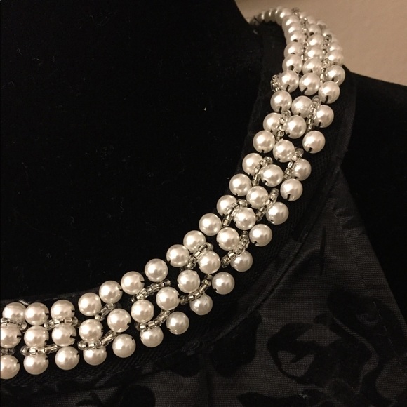 Francesca’s black with velvet flowers dress - Picture 5 of 8